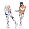 Leggins color naranja letras