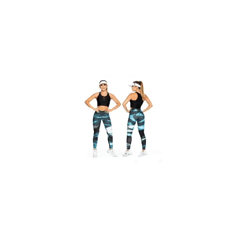 Leggins color negro con azul